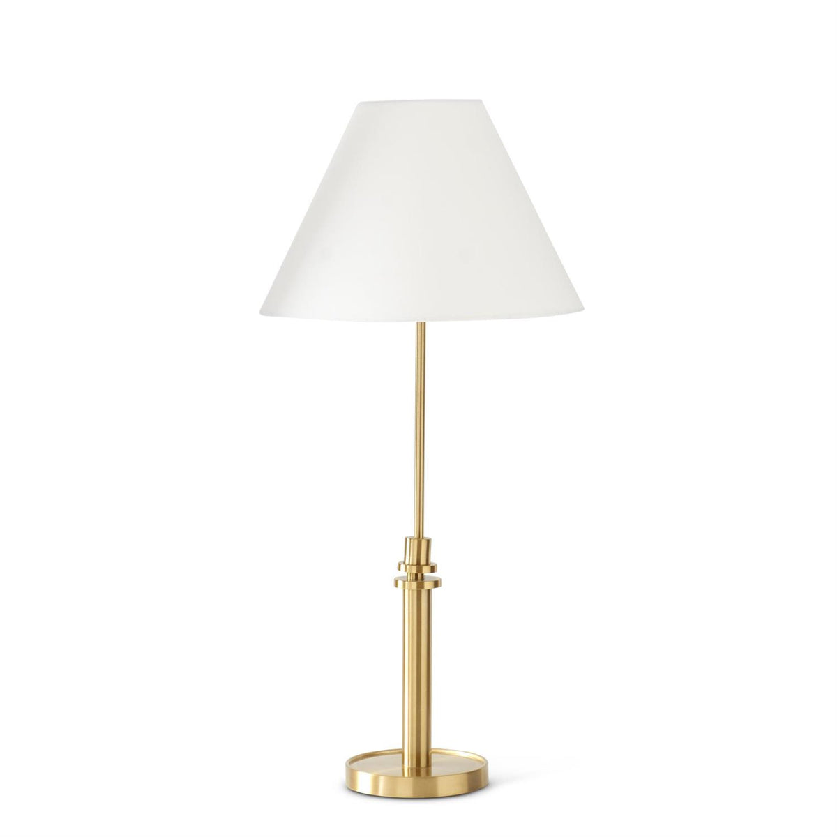 K&K Interiors 32.75" Antique Brass Metal Lamp with White Shade