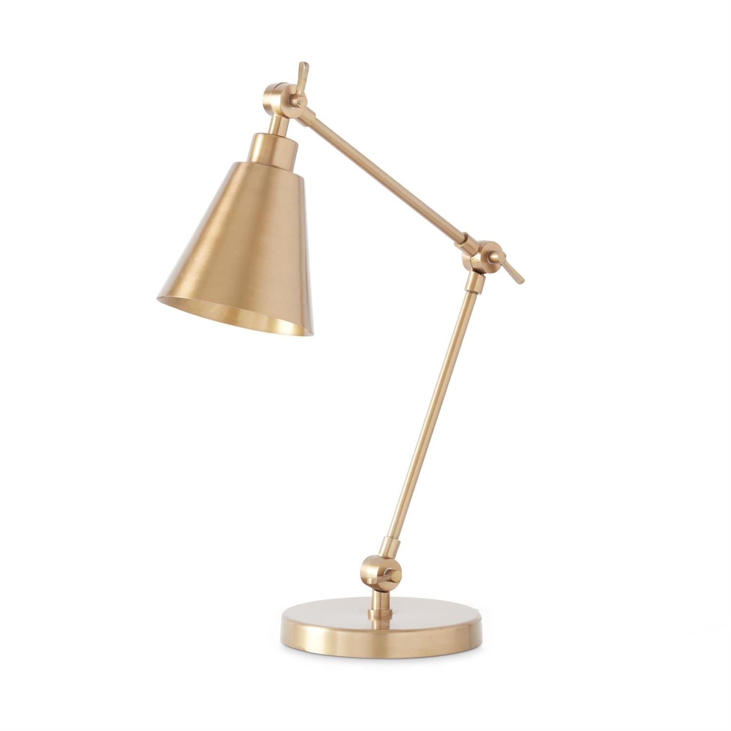An image of K & K Modern Adjustable Gold Metal Desk Lamp