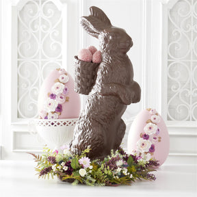 K&K Interiors 26" Purple and White Perennials Spring Wreath