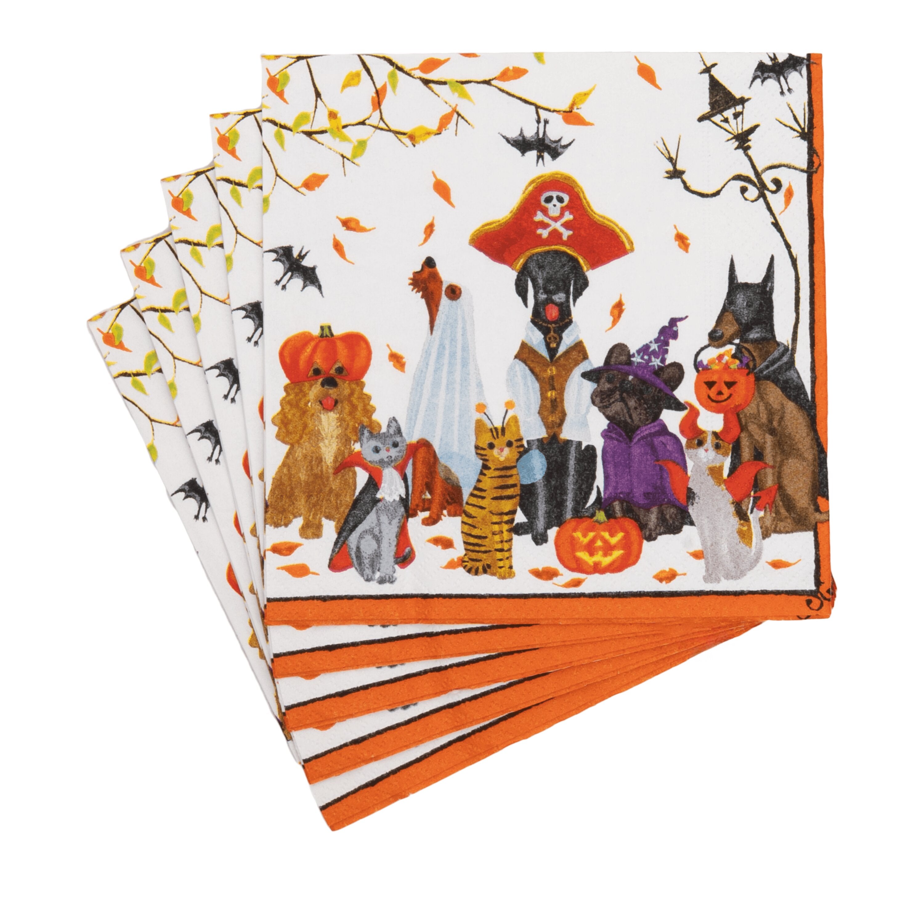 Caspari Halloween Pets Cocktail Napkins