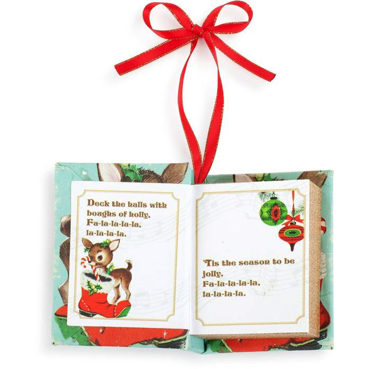 An image of Mr. Christmas Nostalgic Christmas Book Reindeer Ornament