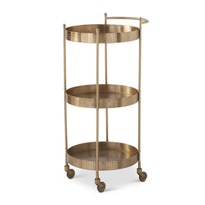 K&K Interiors 37" Gold Metal Alligator Skin Embossed Bar Troll