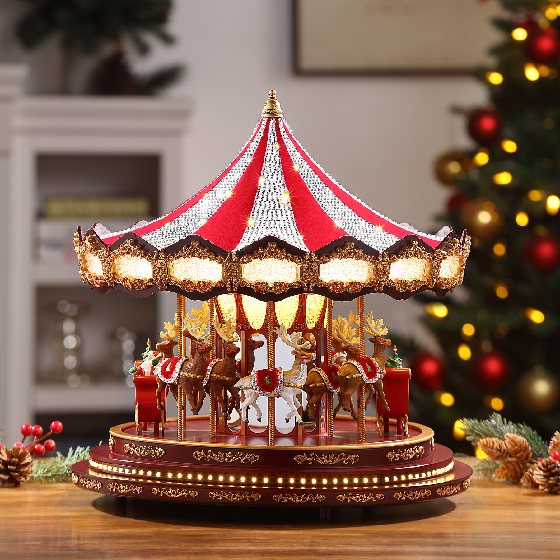 An image of Mr. Christmas Christmas Deluxe Crystal Carousel