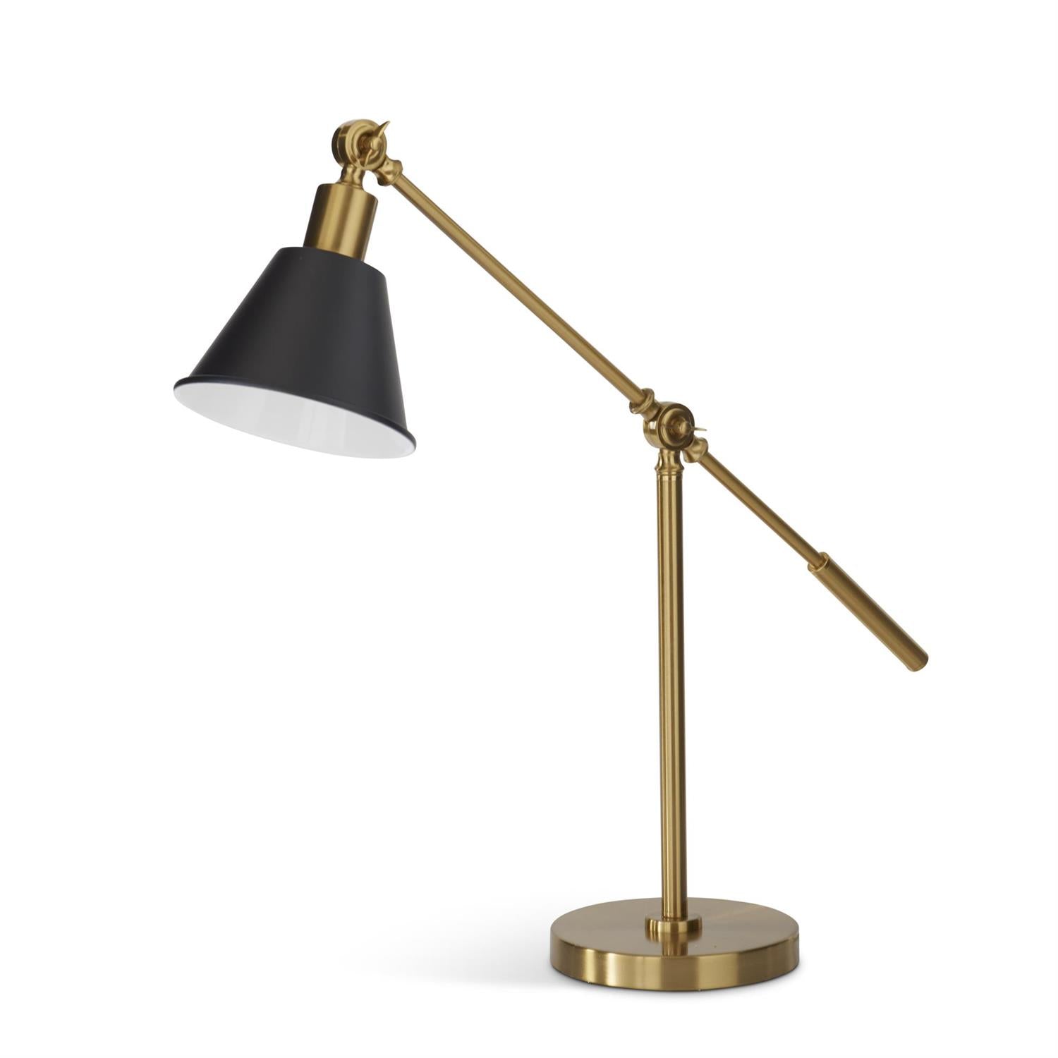 K & K Adjustable Gold & Black Desk Lamp
