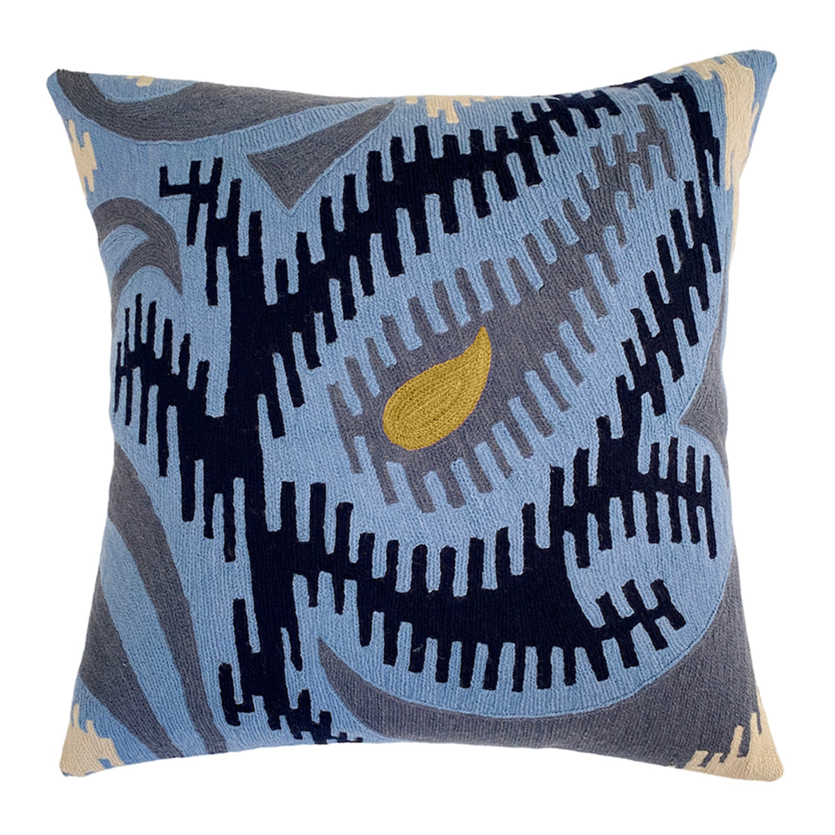 Judy Ross Paisley Square Embroidered Pillow