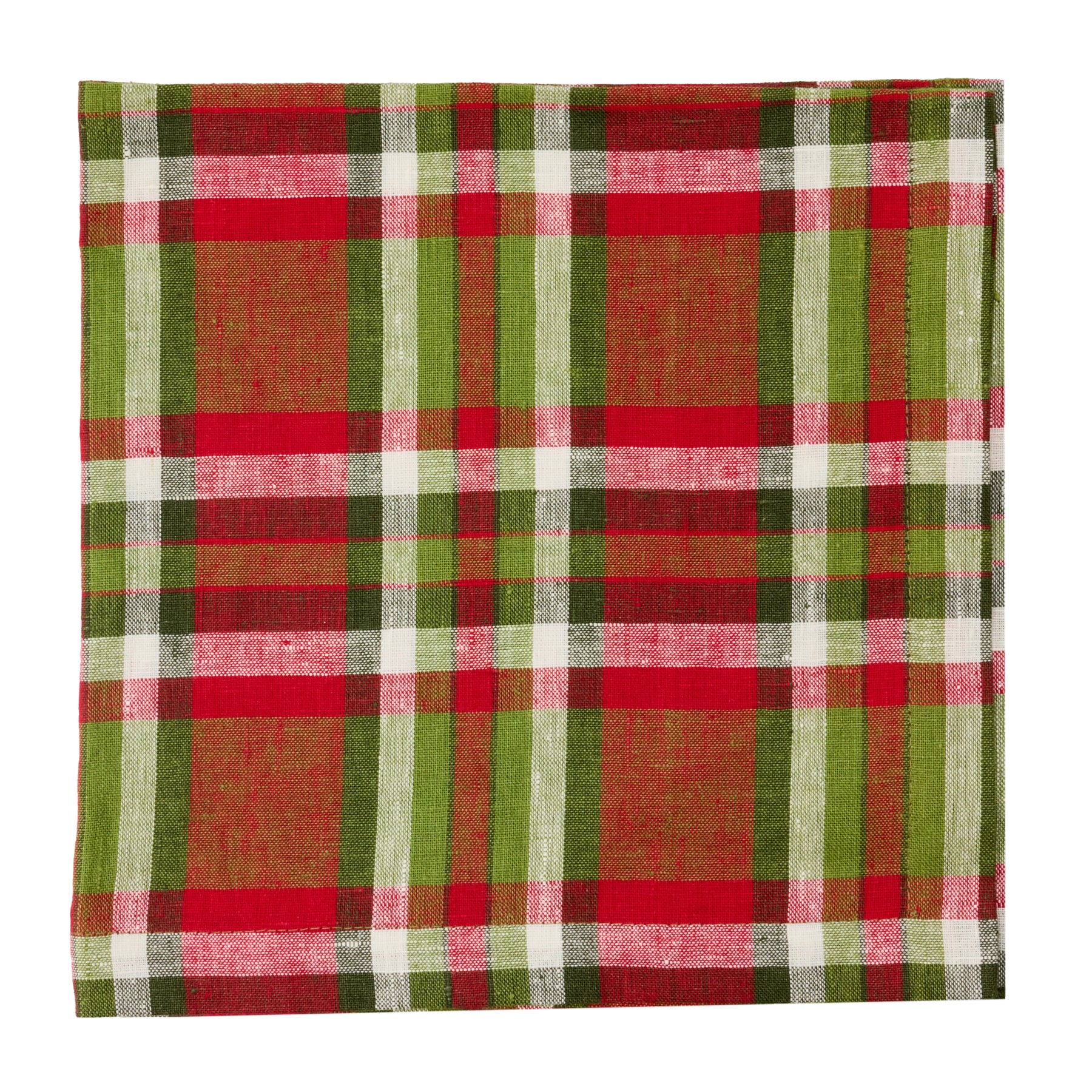 An image of Deborah Rhodes Holiday Madras Napkin - Set of 4