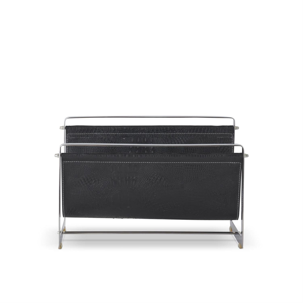 K & K Metal & Alligator Leather Magazine Holder