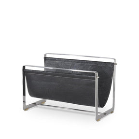 K & K Metal & Alligator Leather Magazine Holder
