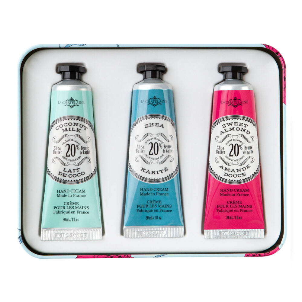 An image of La Chatelaine Hand Cream Trio Gift Set - Coconut Milk, Shea, Sweet Almond
