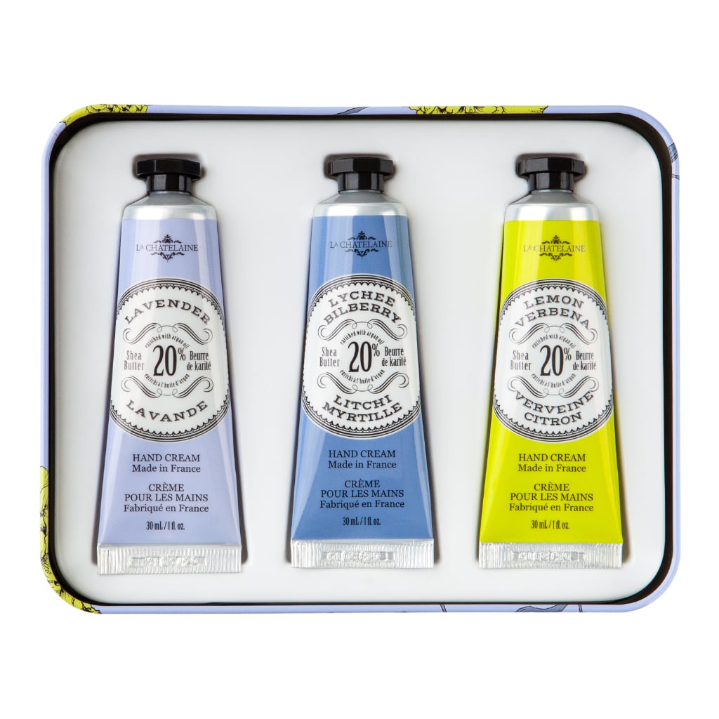 An image of La Chatelaine Hand Cream Trio Gift Set - Lavender, Lychee Bilberry, Lemon Verbena