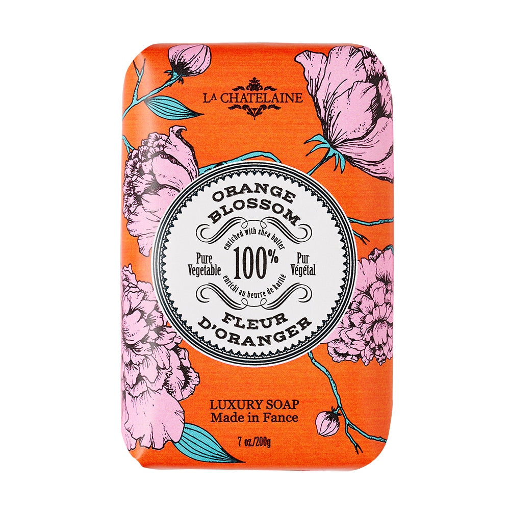 An image of La Chatelaine Luxury Soap Trio Gift Tin - Gardenia, Orange Blossom, Oud Rose