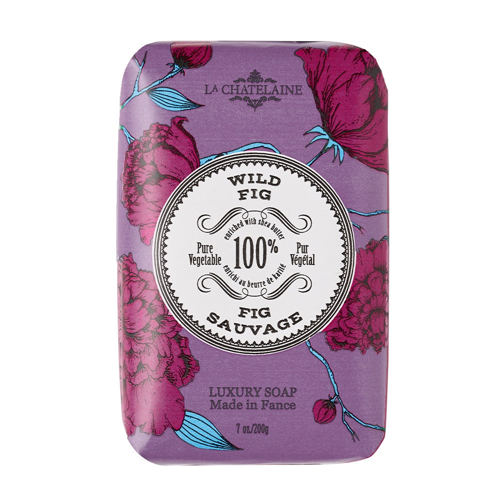 An image of La Chatelaine Luxury Soap Trio Gift Tin - Wild Fig, Coconut Milk, Lychee Bilberry