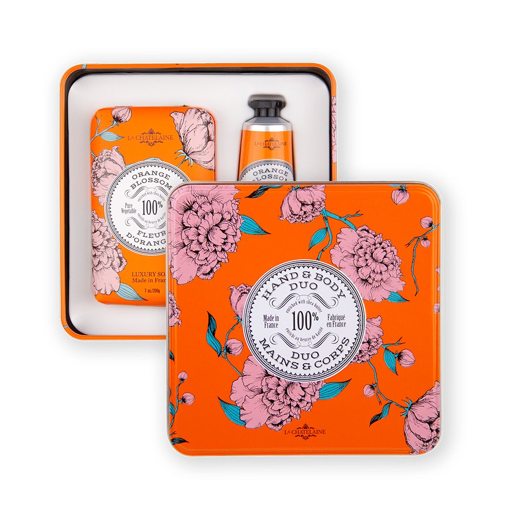 An image of La Chatelaine Hand & Body Duo Gift Tin - Orange Blossom