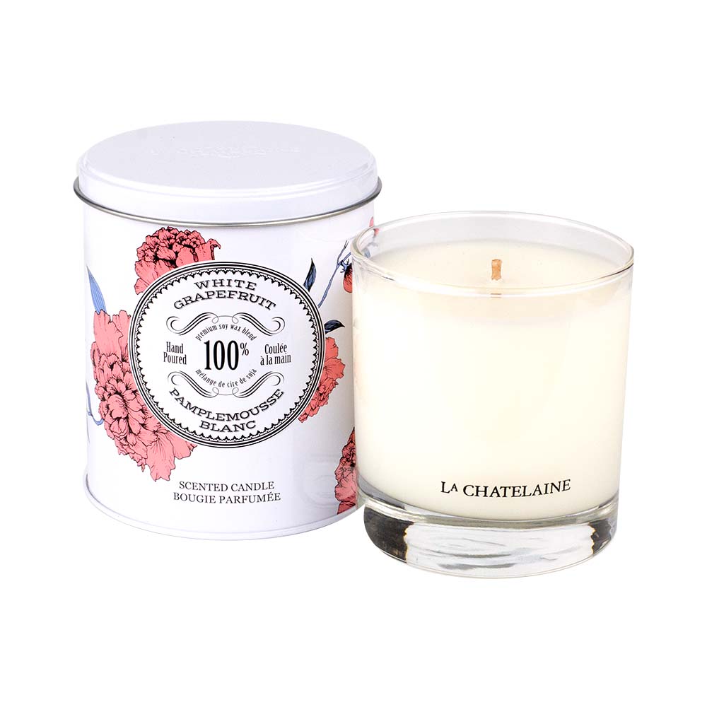 An image of La Chatelaine White Grapefruit Scented Candle 8.8 oz