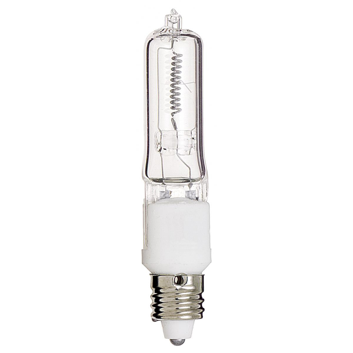 An image of Satco 150 watt Halogen T4.5- Clear Mini Candelabra base 120 volts