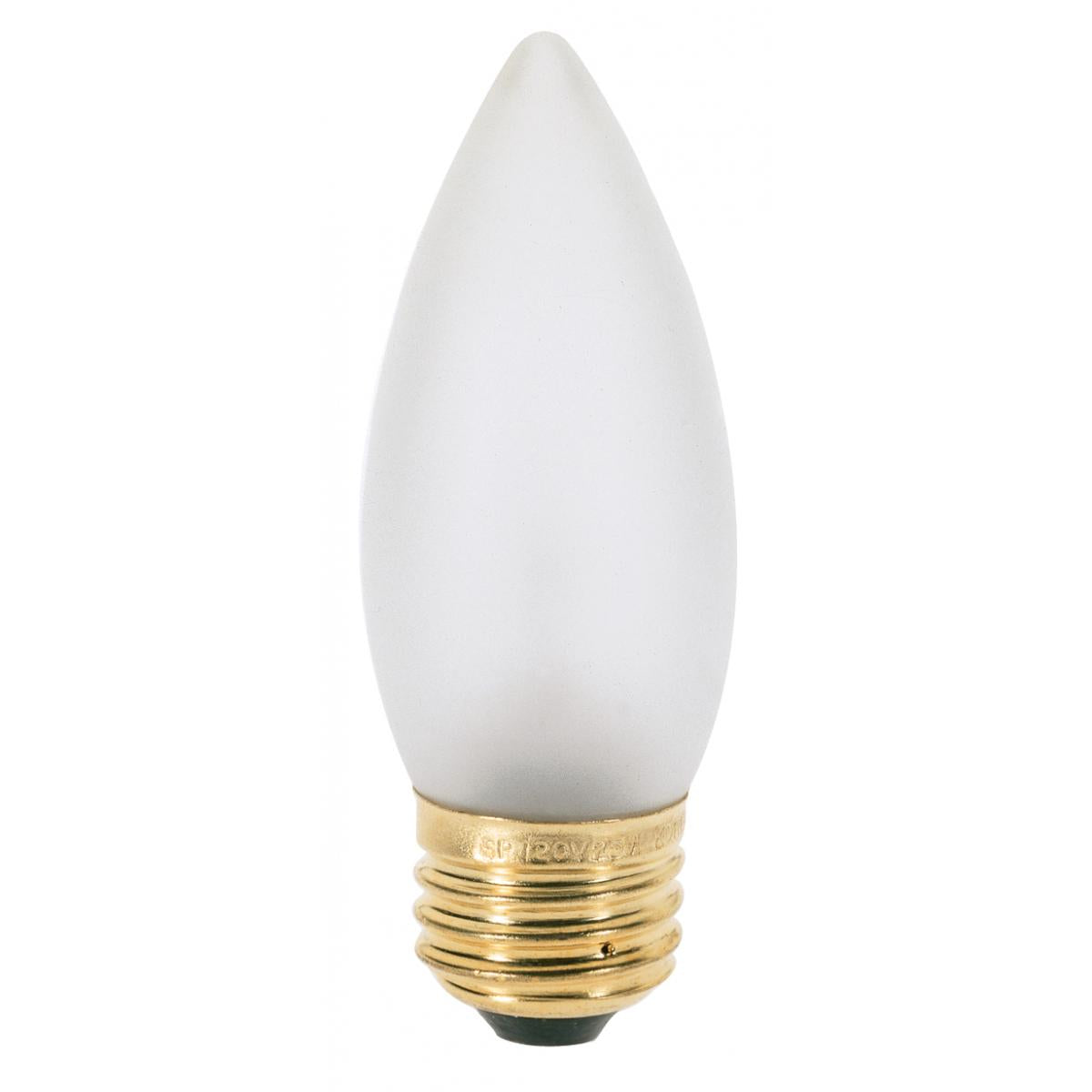 Satco 25 watt B11 Incandescent- Frosted Medium base 120 volts