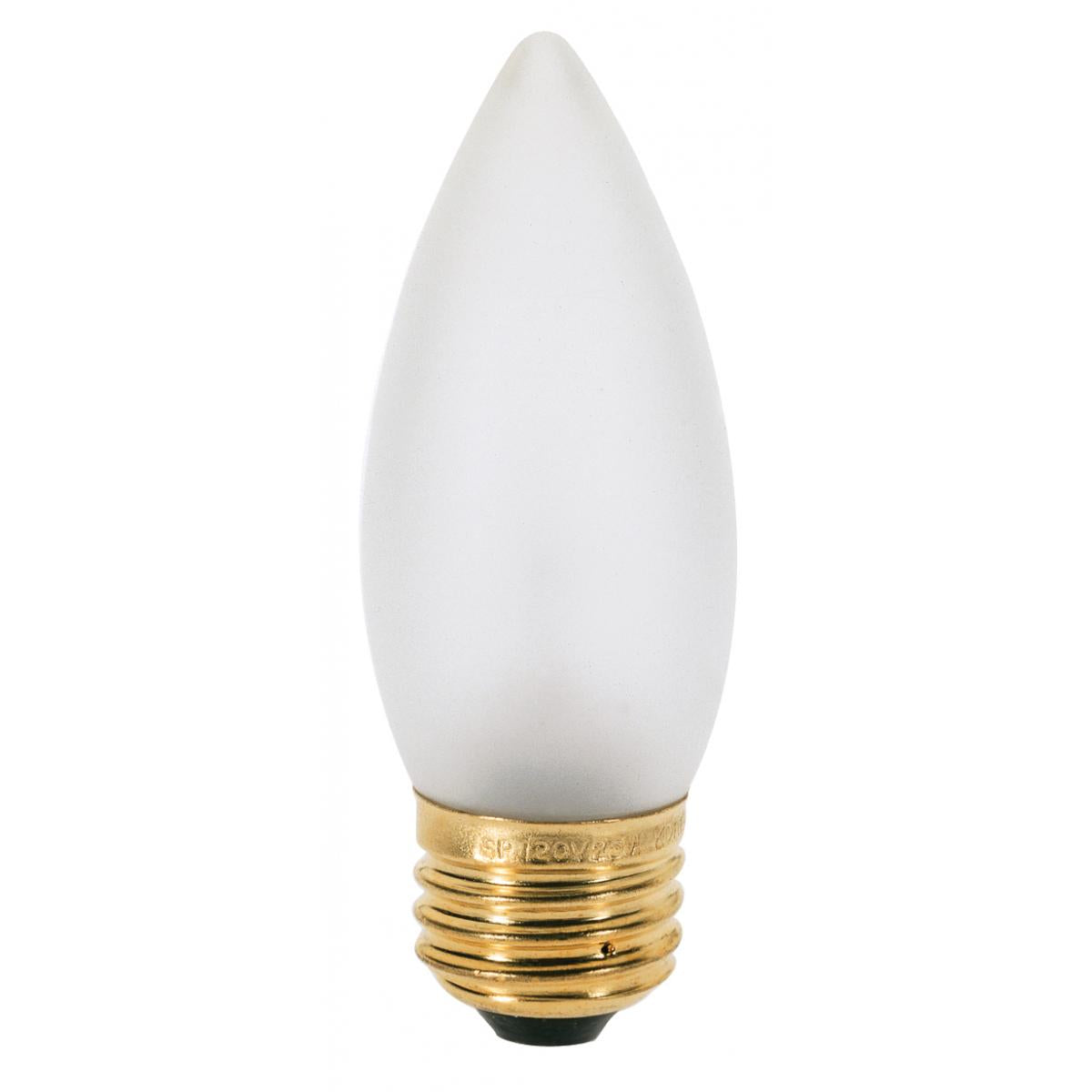 Satco 40 watt B11 Incandescent- Frosted Medium base 120 volts