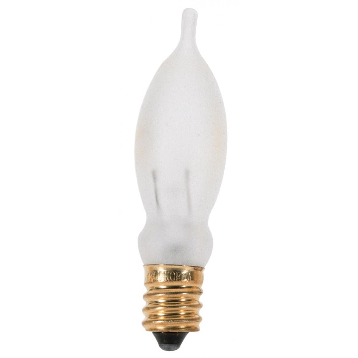 An image of Satco 7.5 watt CA5 Incandescent- Frosted Candelabra base 120 volts