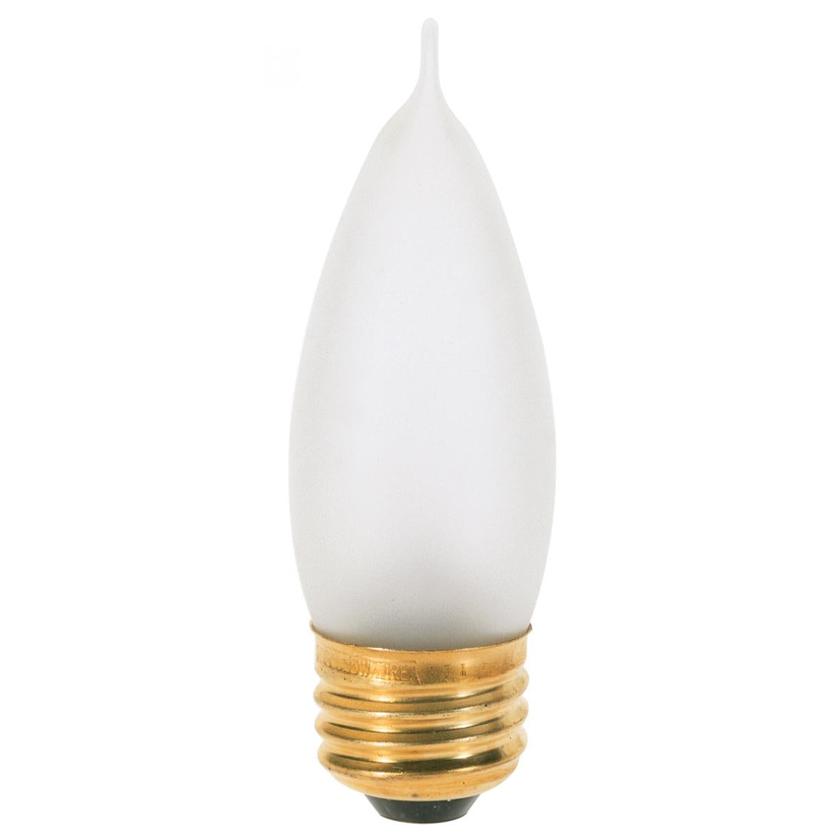 Satco 25 watt CA10 Incandescent- Frosted Medium base 120 volts
