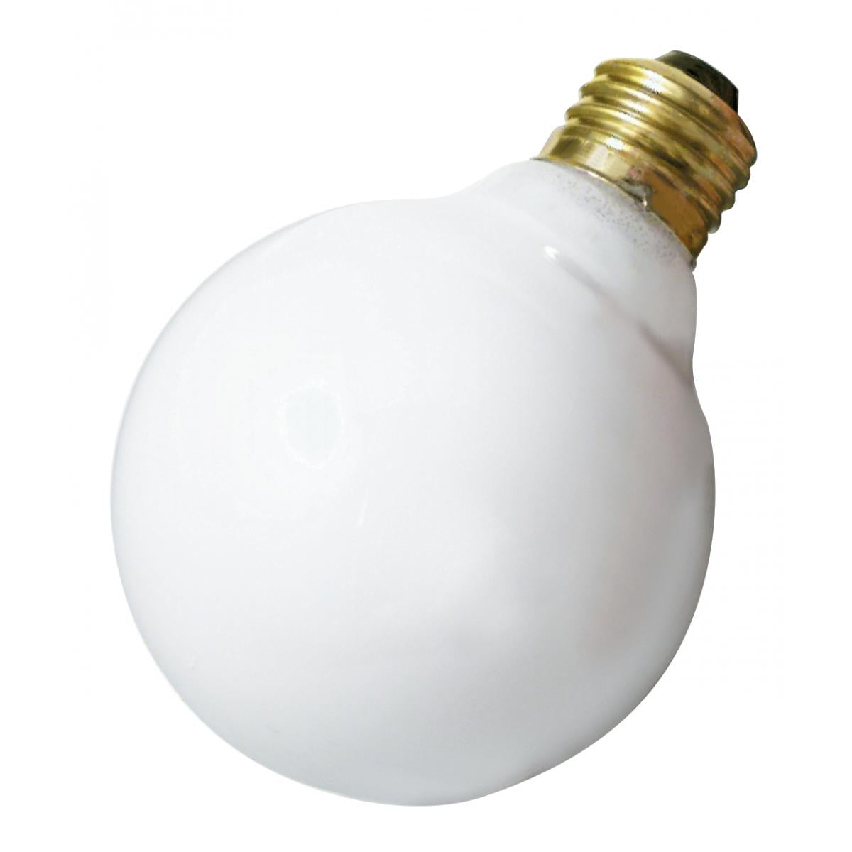 Satco 25 watt G25 Incandescent- Gloss White Medium base 120 volts