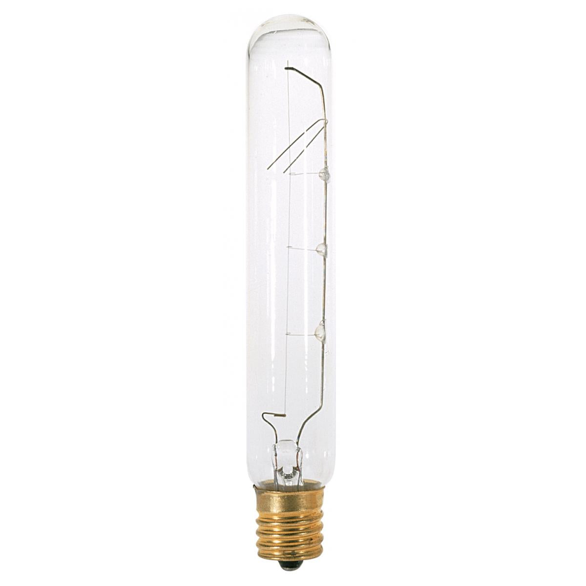 An image of Satco 25 watt T6.5 Incandescent- Clear Intermediate base 120 volts