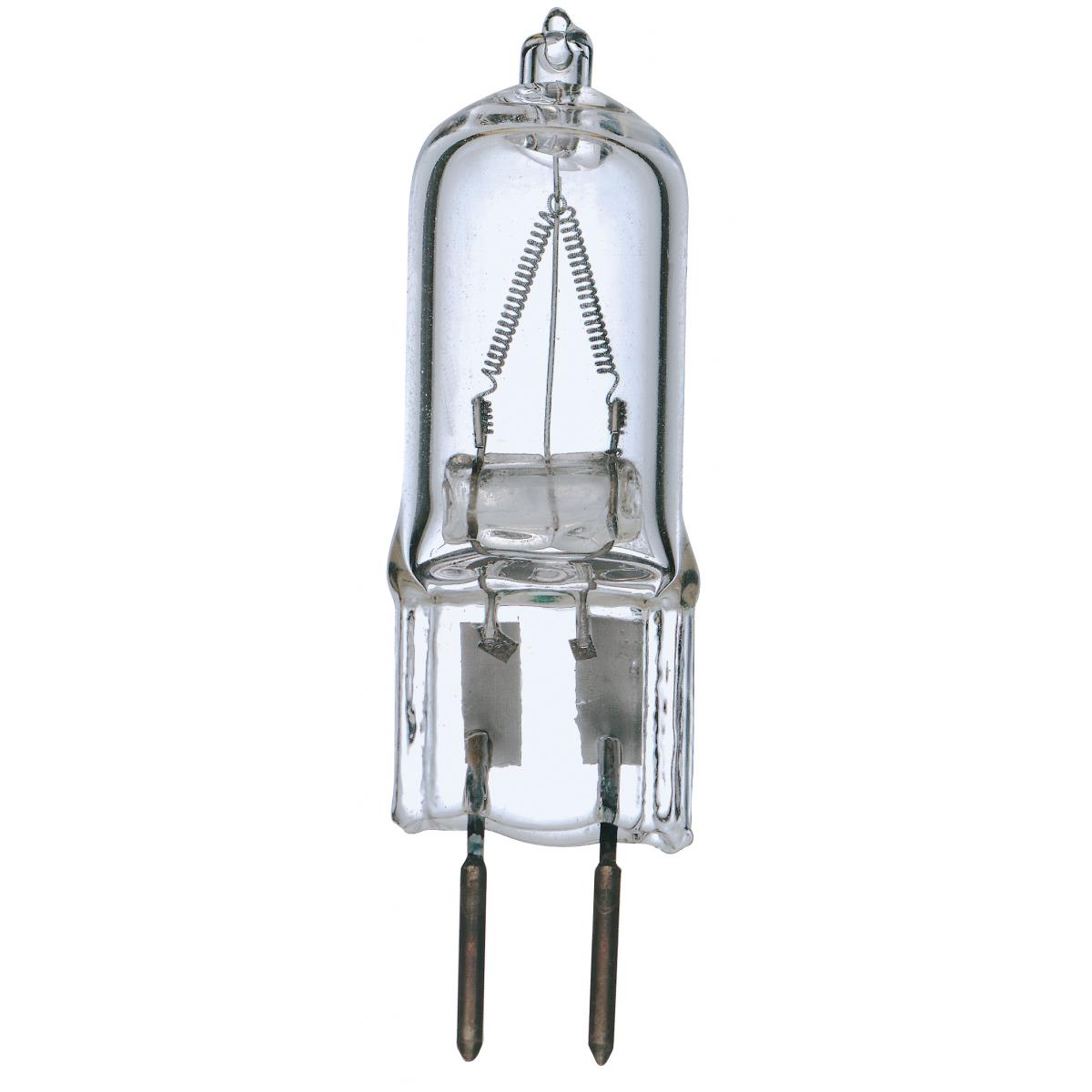 An image of Satco 50 watt Halogen T4- Clear Bi Pin GY6.35 base 120 volts
