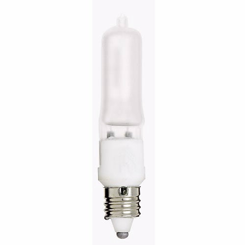 An image of Satco 75 watt Halogen T4- Frosted Mini Candelabra base 120 volts