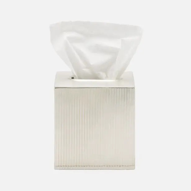 Pigeon and Poodle Redon Tissue Box Holder in Shiny Nickel