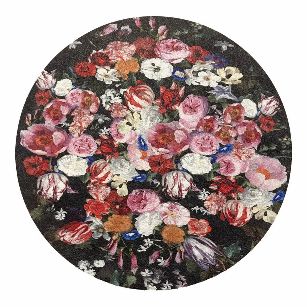 Nicolette Mayer Festoon Flowers Round Pebble Placemat