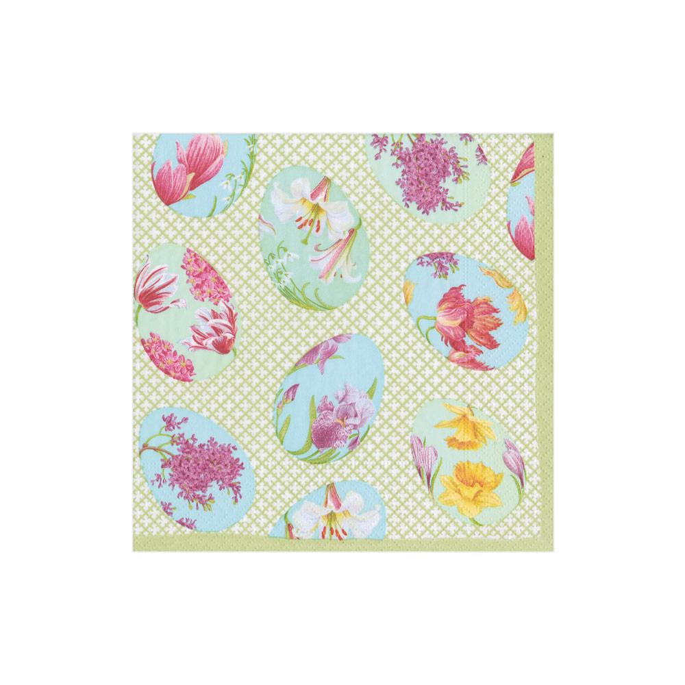 Caspari Floral Decorated Eggs Cocktail Napkins