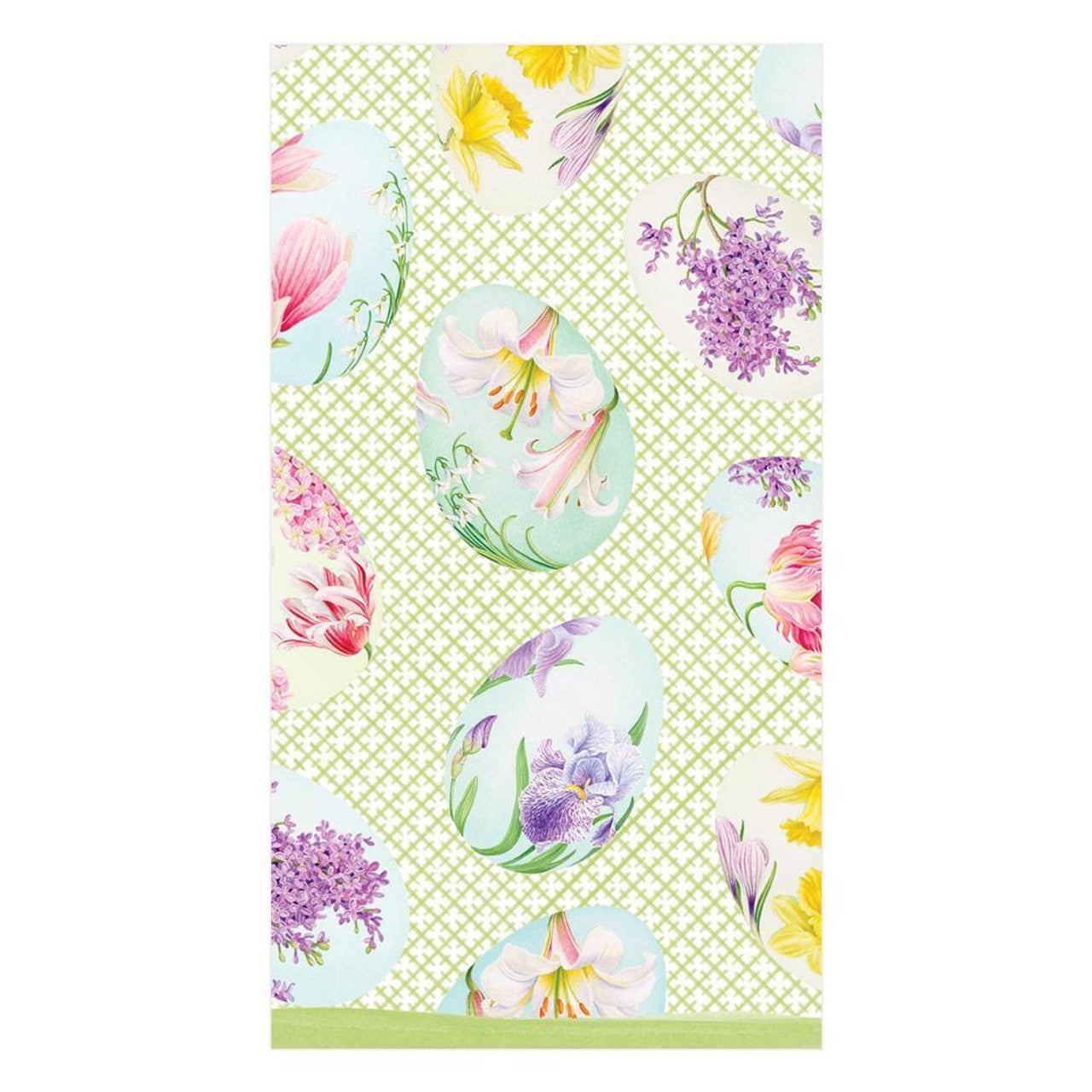 Caspari Floral Decorated Eggs Guest Towel