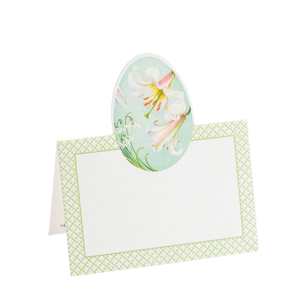 Caspari Floral Decorated Eggs Place Cards