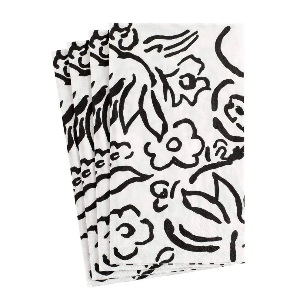 Caspari Matisse Guest Towel Black