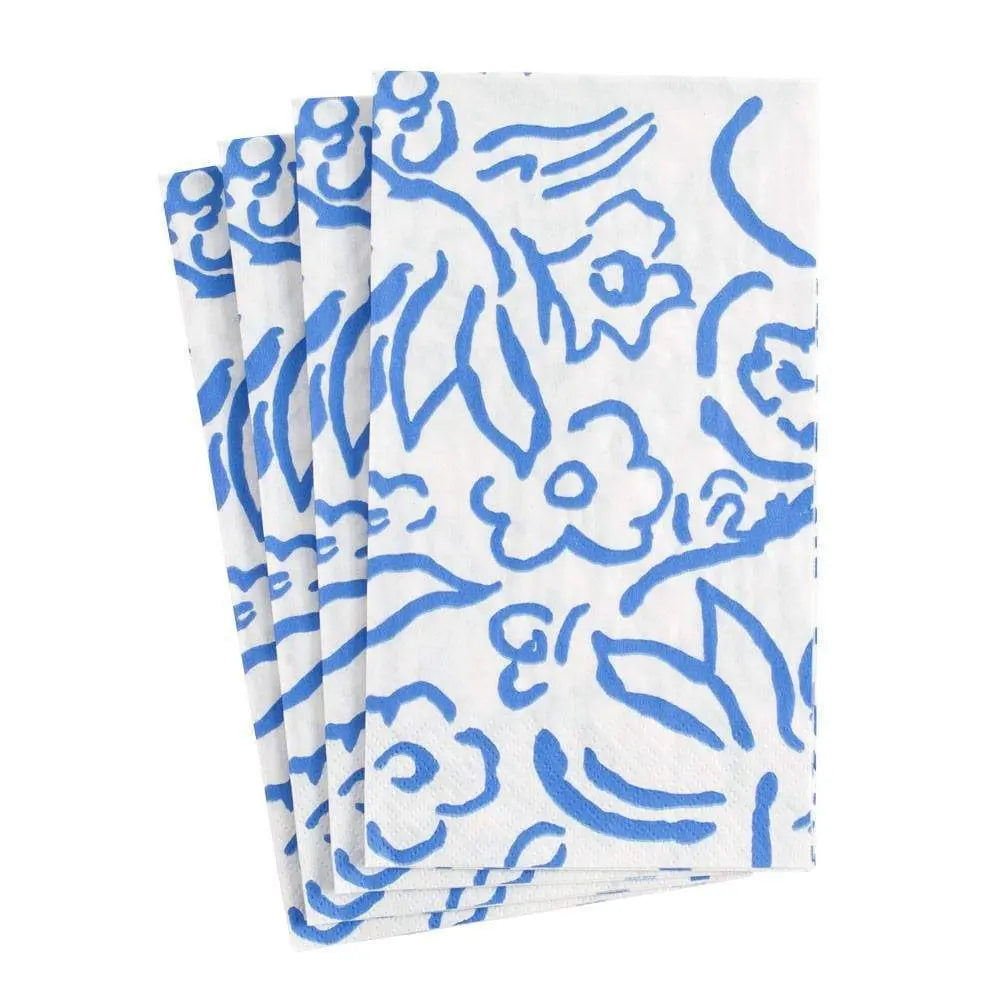 Caspari Matisse Guest Towel Blue