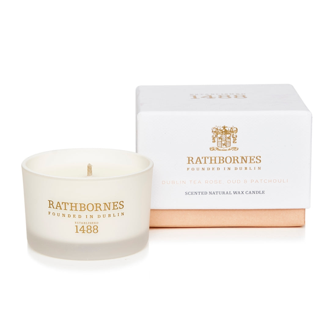 An image of Rathbornes Travel Candle – Dublin Tea Rose