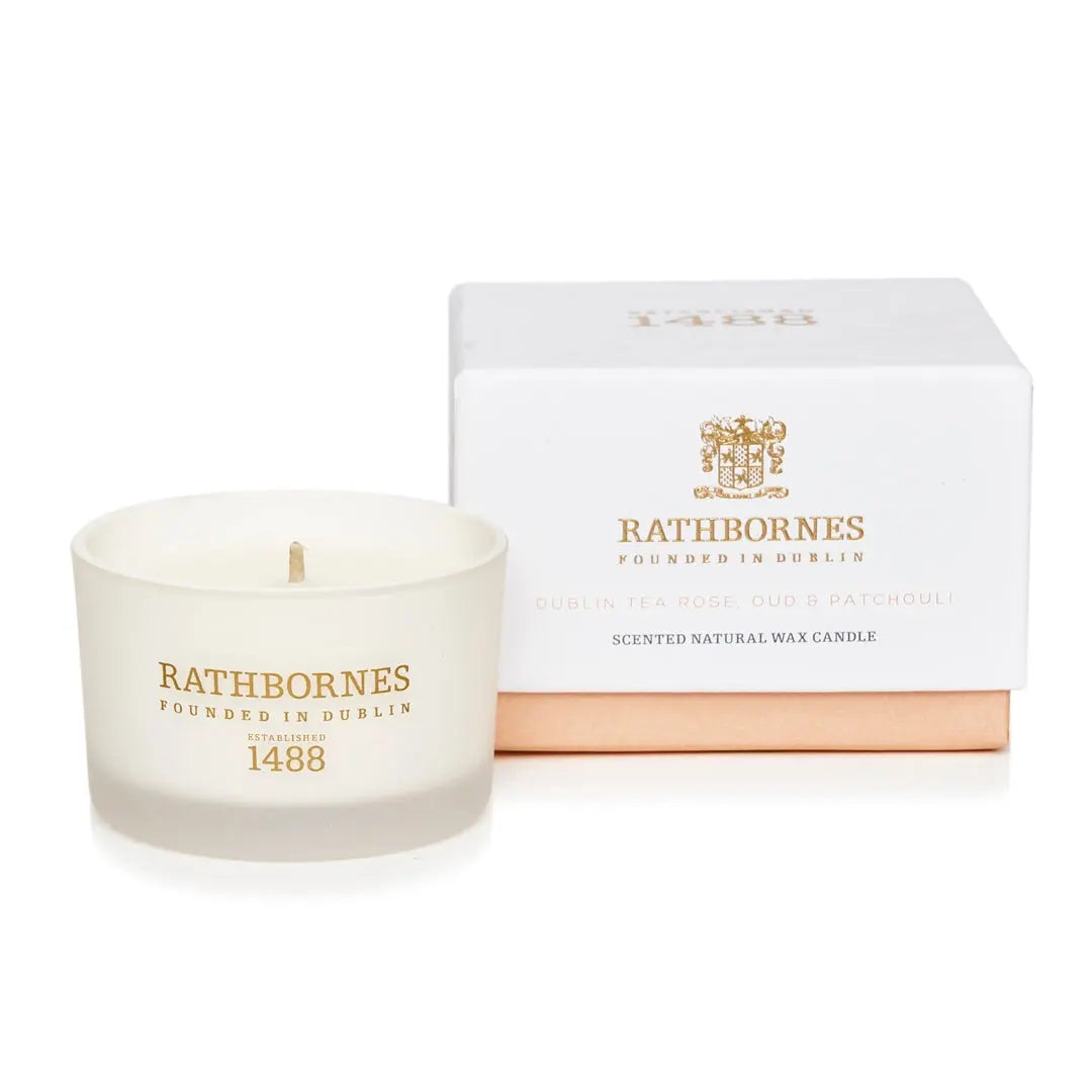 An image of Rathbornes Travel Candle – Dublin Tea Rose