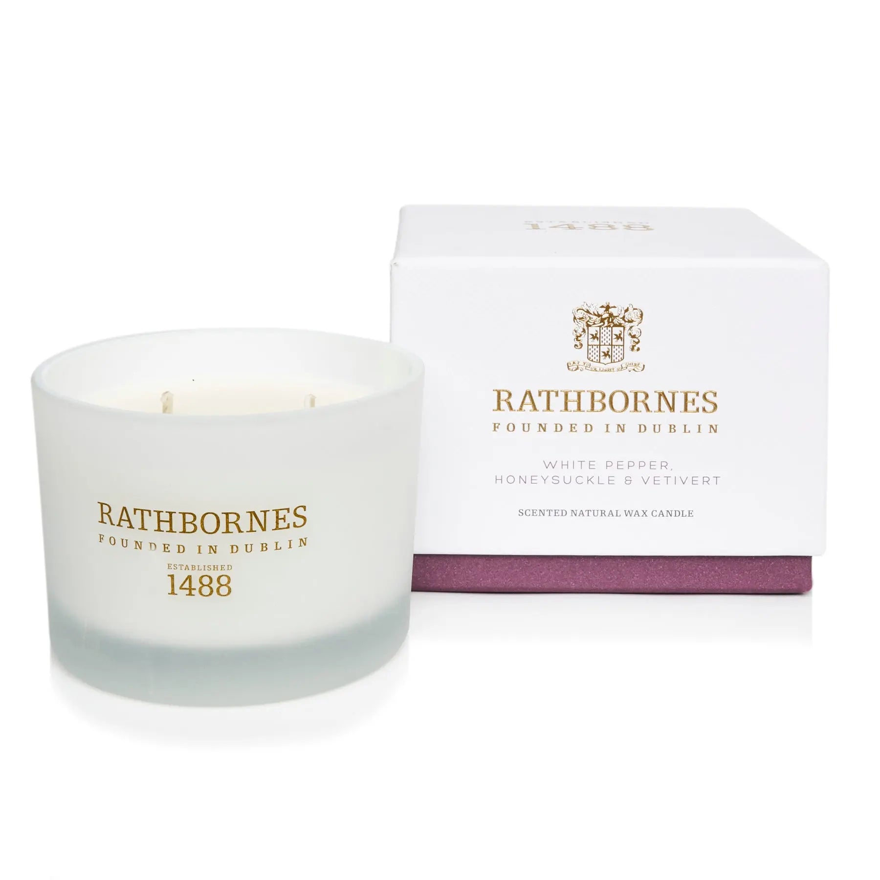 Rathbornes Classic Candle: White Pepper and Honeysuckle