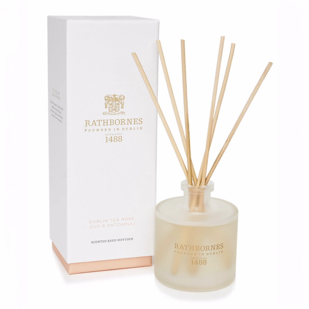 An image of Rathbornes Dublin Tea Rose, Oud & Patchouli Reed Diffuser
