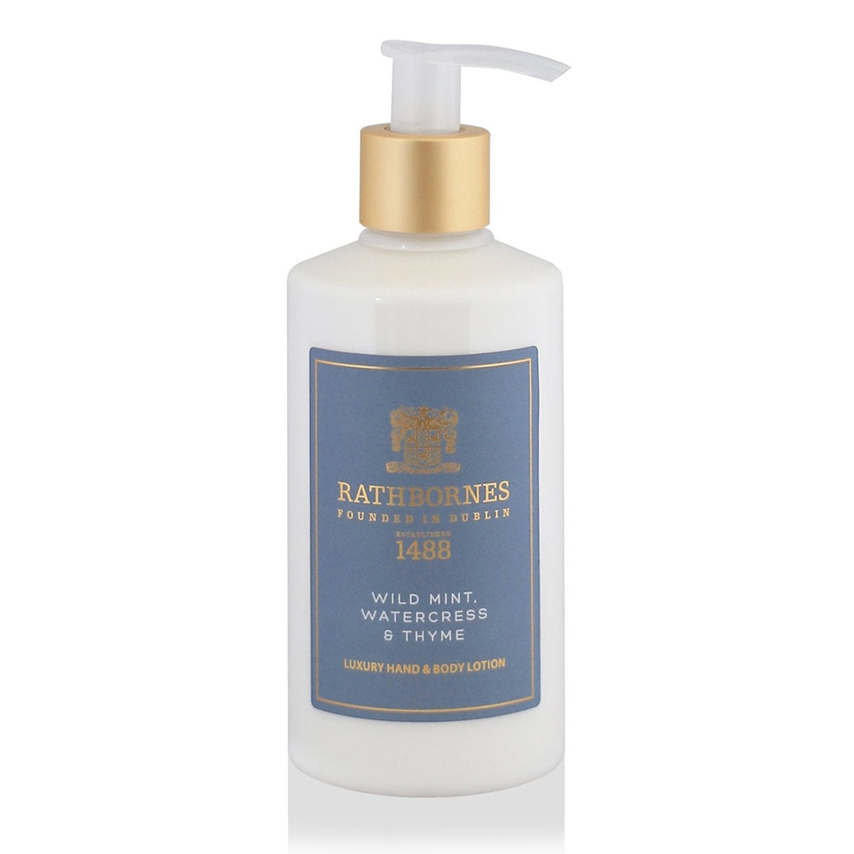 An image of John Rathbornes Wild Mint & Watercress and Thyme Body & Hand Lotion 8.45 fl oz