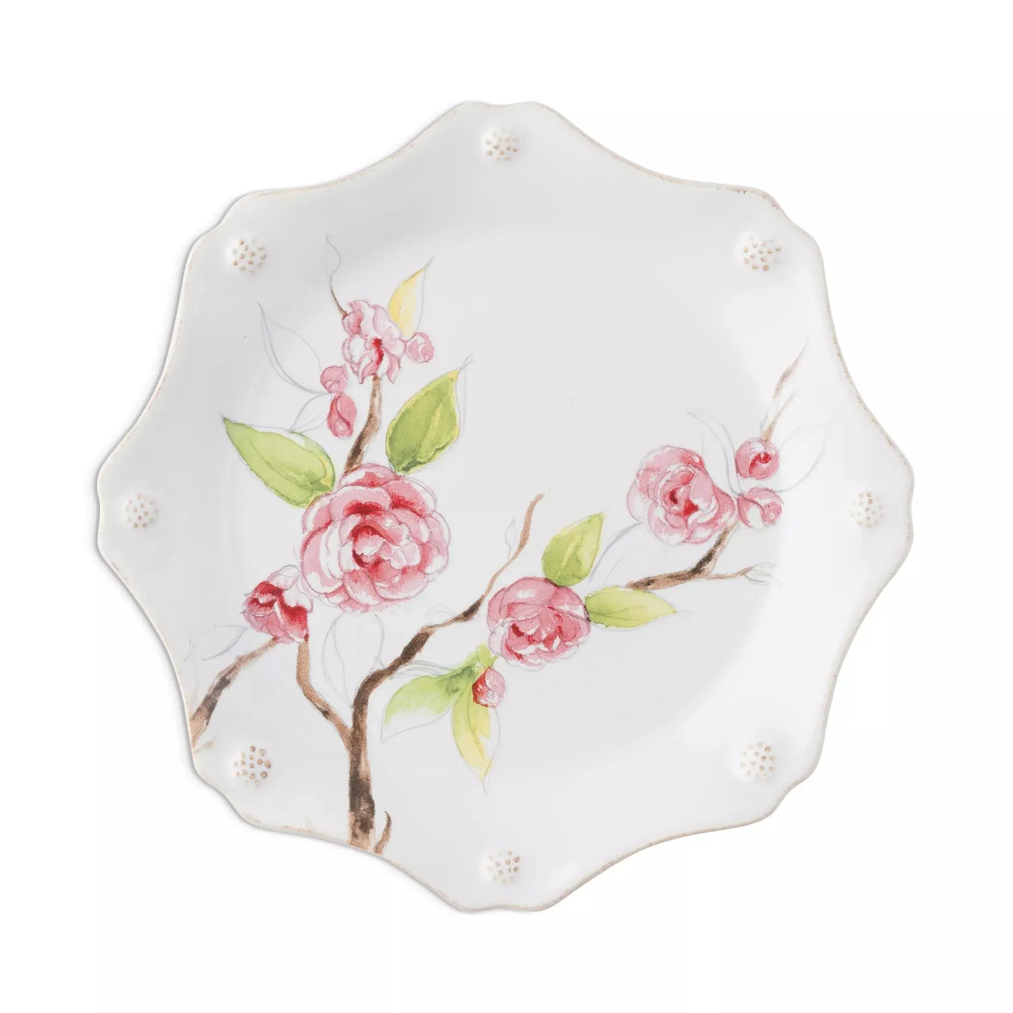 Juliska Berry and Thread Floral Sketch Camellia Dessert Salad Plate