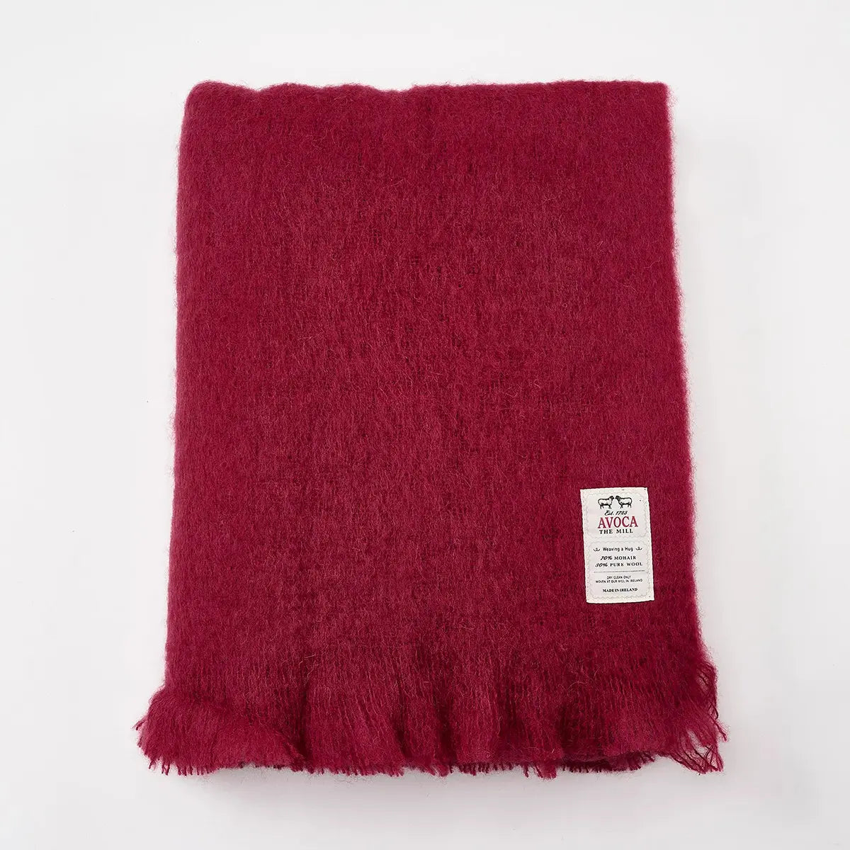 Avoca Mohair Throw in Ruby