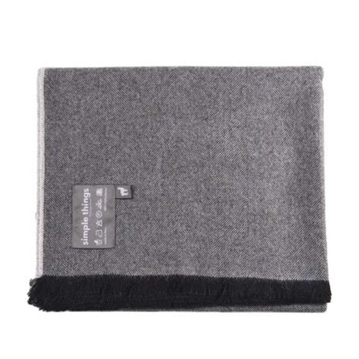 Simple Things 100% Premium Baby Alpaca Herringbone Throw