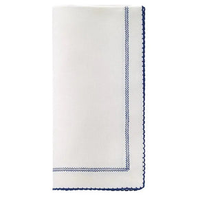 Bodrum Picot Napkin in Off White Navy