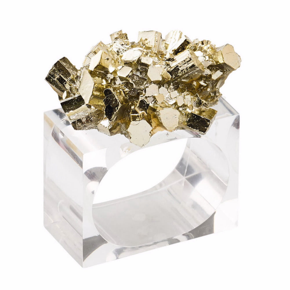 An image of Kim Seybert Geode Gold Napkin Ring, Set of 4