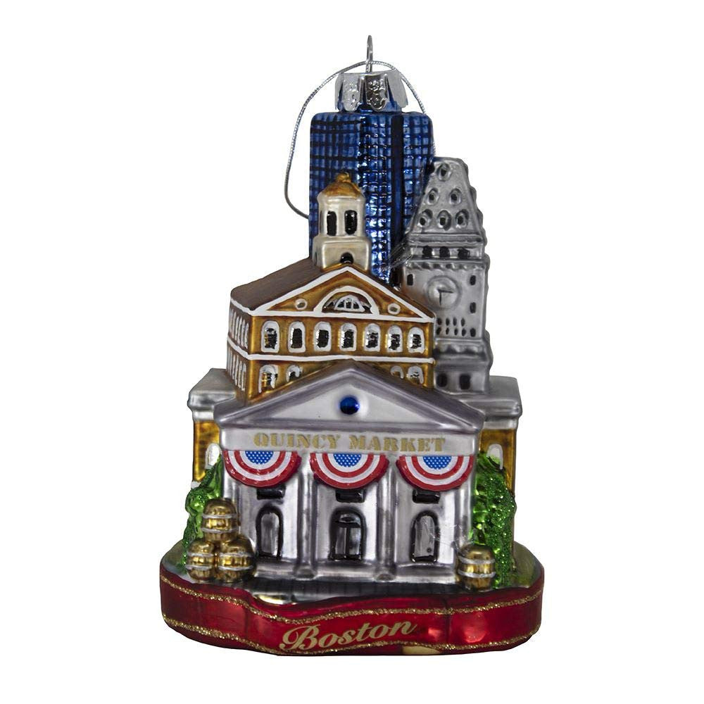 An image of Kurt Adler Boston Cityscape Glass Ornament