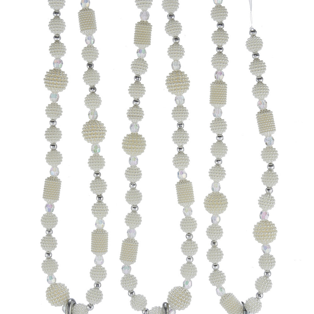 Kurt Adler White Bead Garland - 6ft