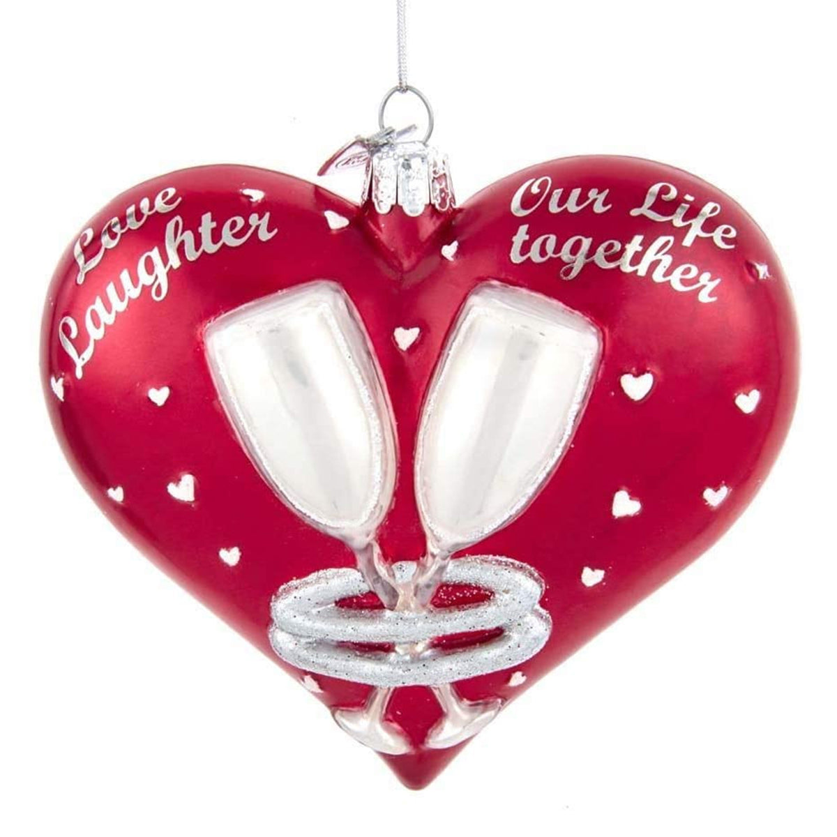 Kurt Adler Noble Gem Love Laughter Heart Ornament