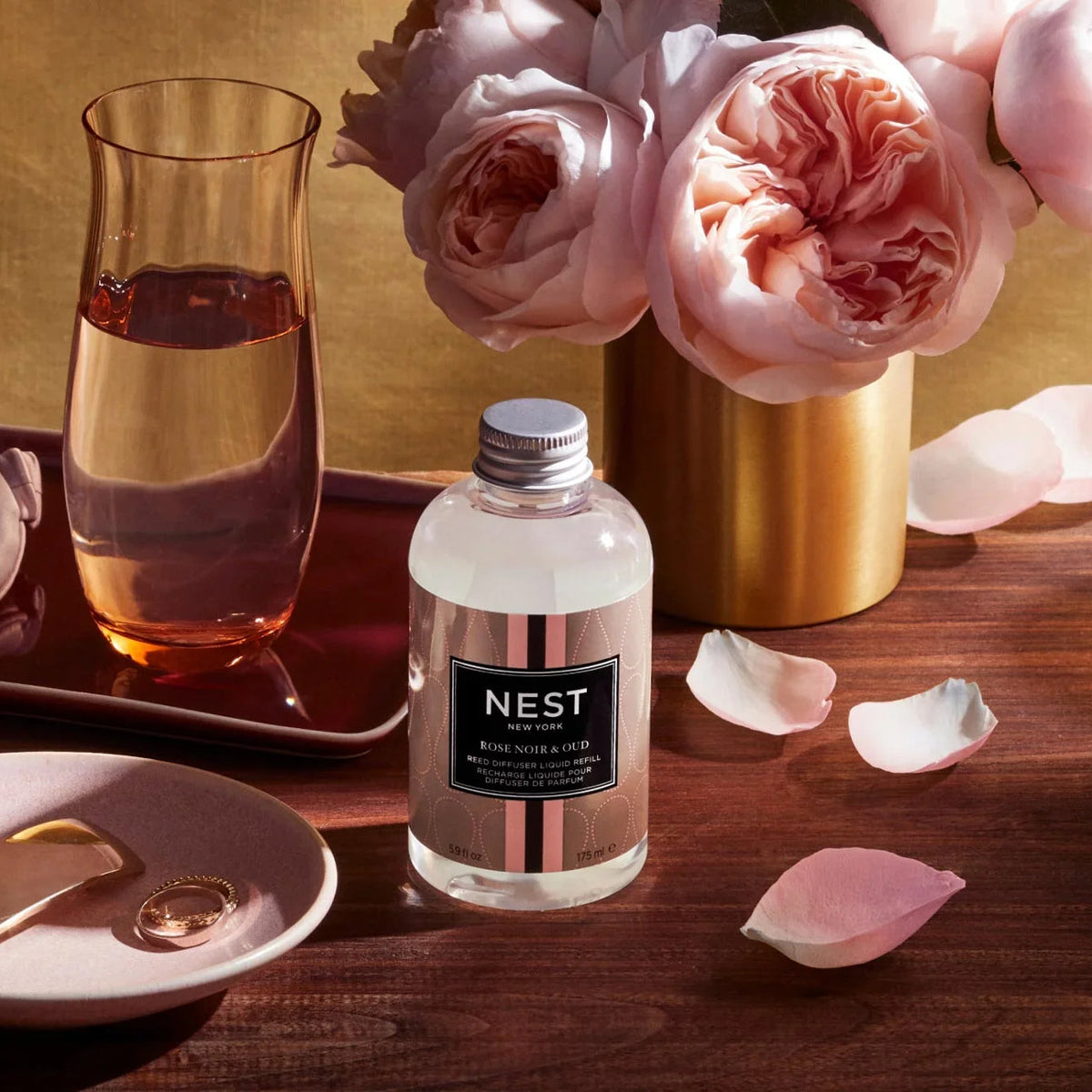 An image of Nest Fragrances Rose Noir & Oud Reed Diffuser Refill 5.9 oz