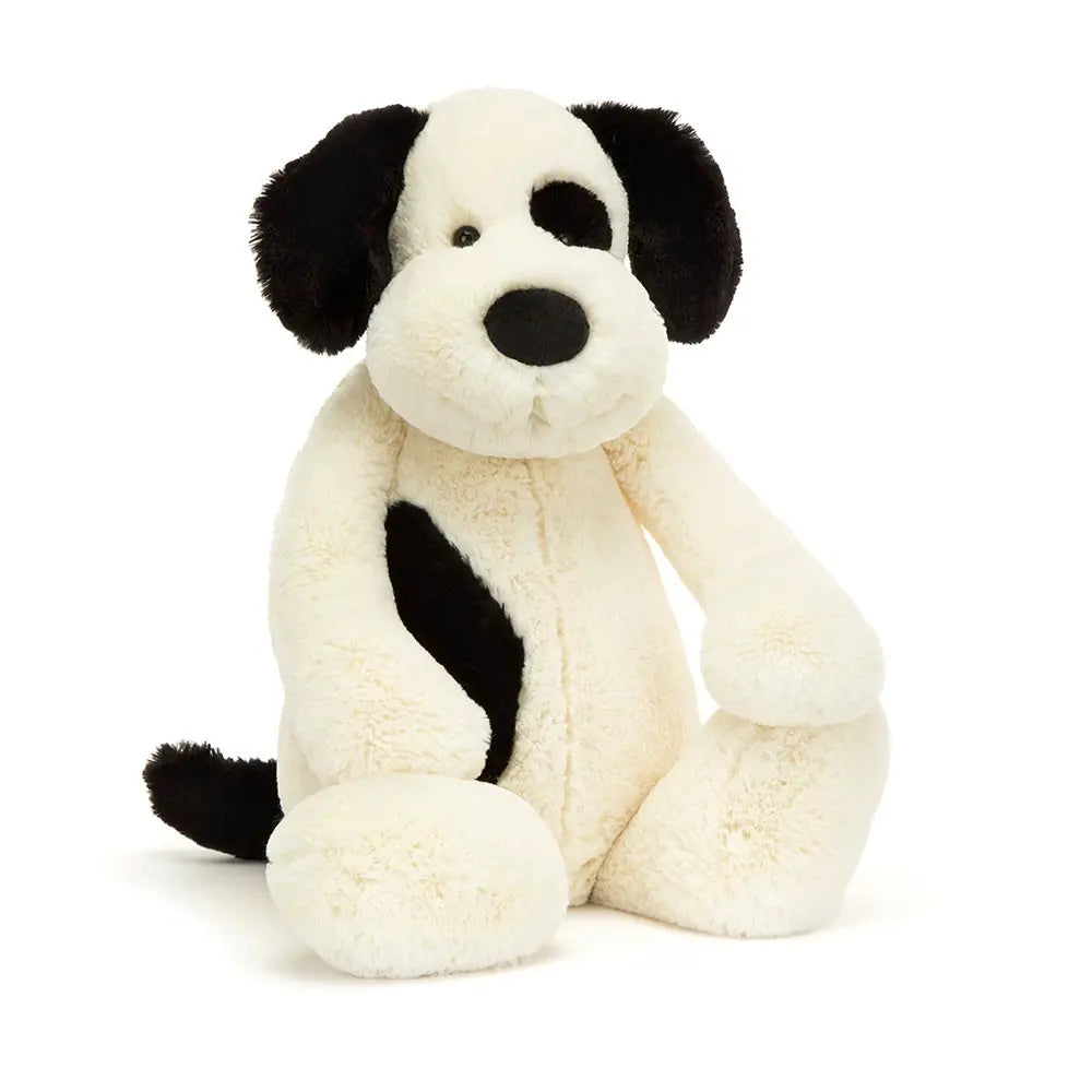 An image of Jellycat Bashful Black & Cream Puppy