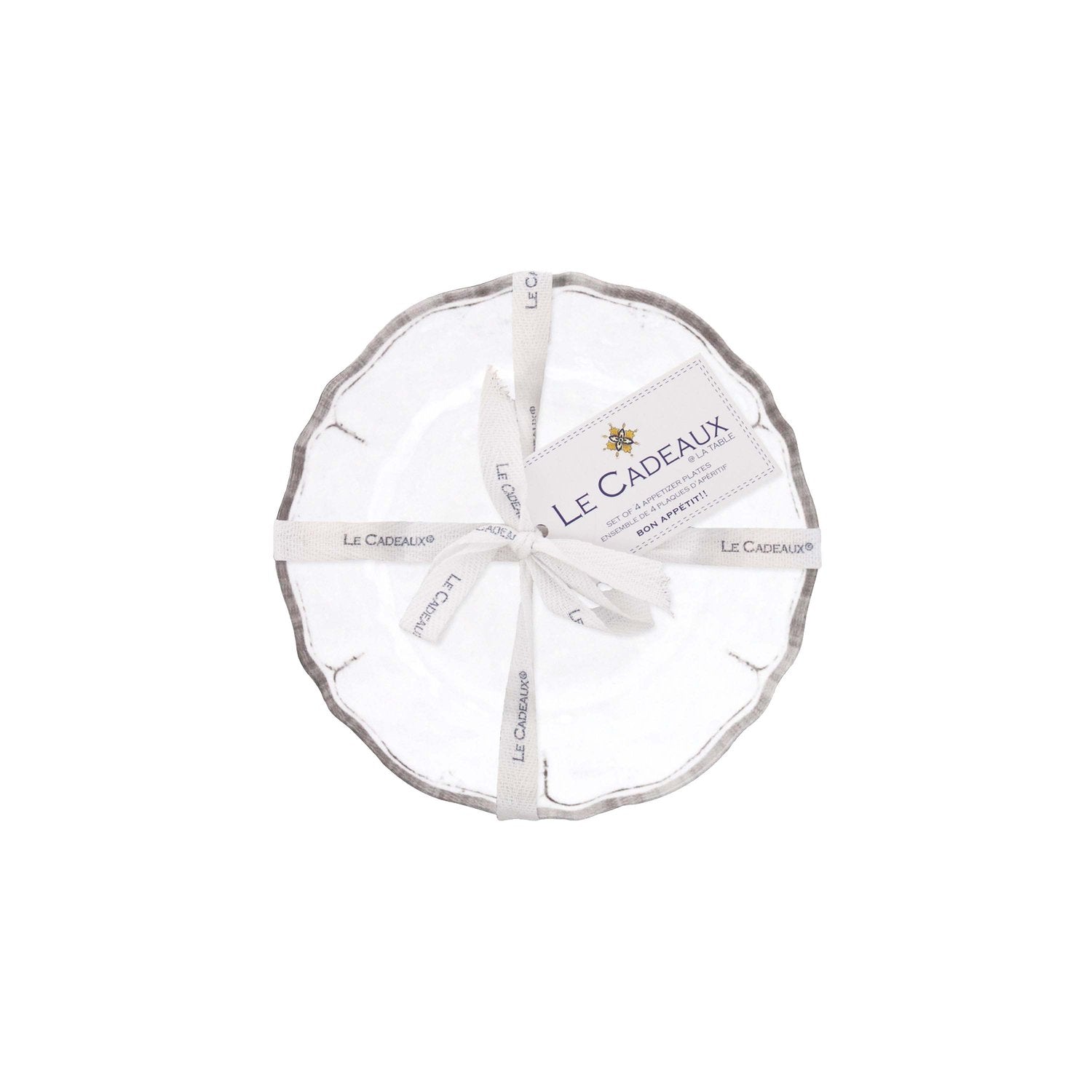 Le Cadeaux Rustica Melamine Appetizer Plates - Set of 4